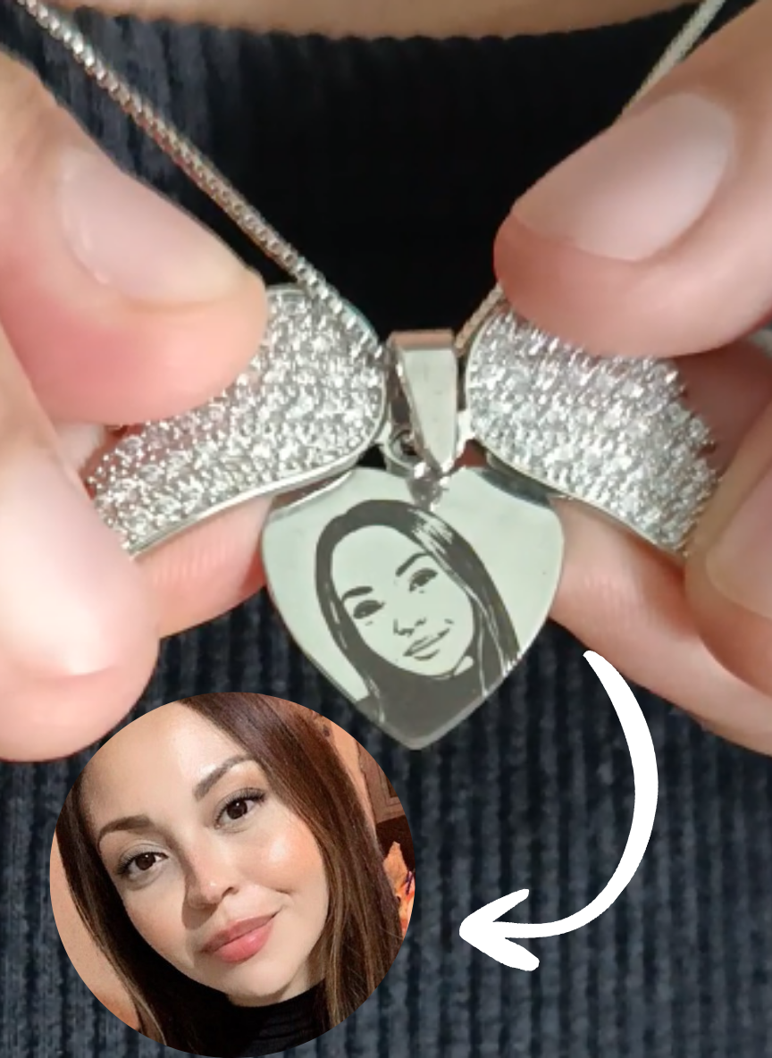 Colar Asas de Anjo Personalizado com Foto - Aço Inox Banhado