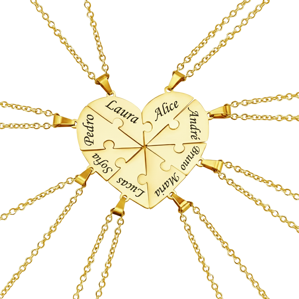 Colar Quebra Cabeça Personalizado - Aço Inox Banhado