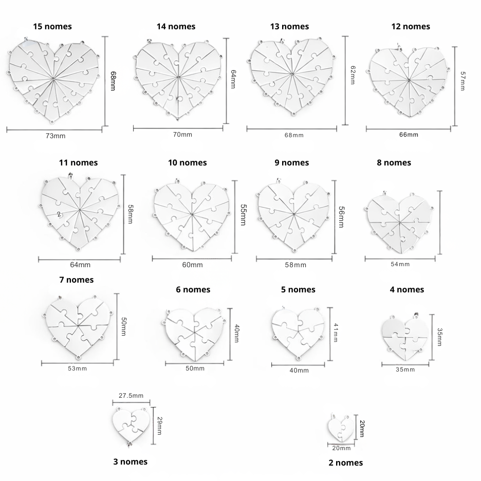 Colar Quebra Cabeça Personalizado - Aço Inox Banhado
