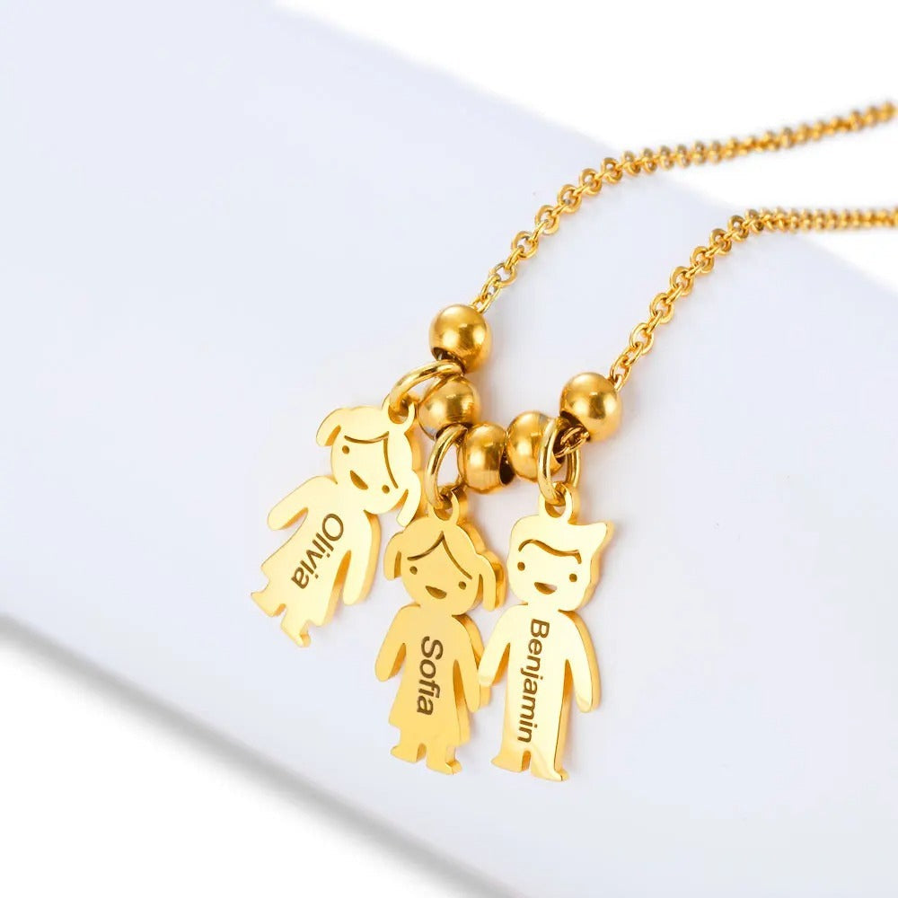 Colar Meus Filhos Personalizado - Aço Inox Banhado