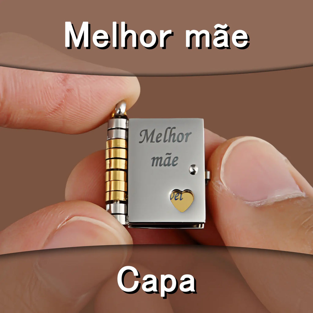 Colar Livro Pingente Melhor Mãe Presente