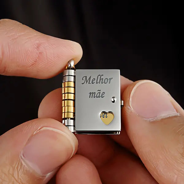 Colar Livro Pingente Melhor Mãe Presente