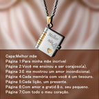 Colar Livro Pingente Melhor Mãe Presente
