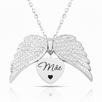 Colar Asas de Anjo Meus Pais Personalizado - Aço Inox Banhado