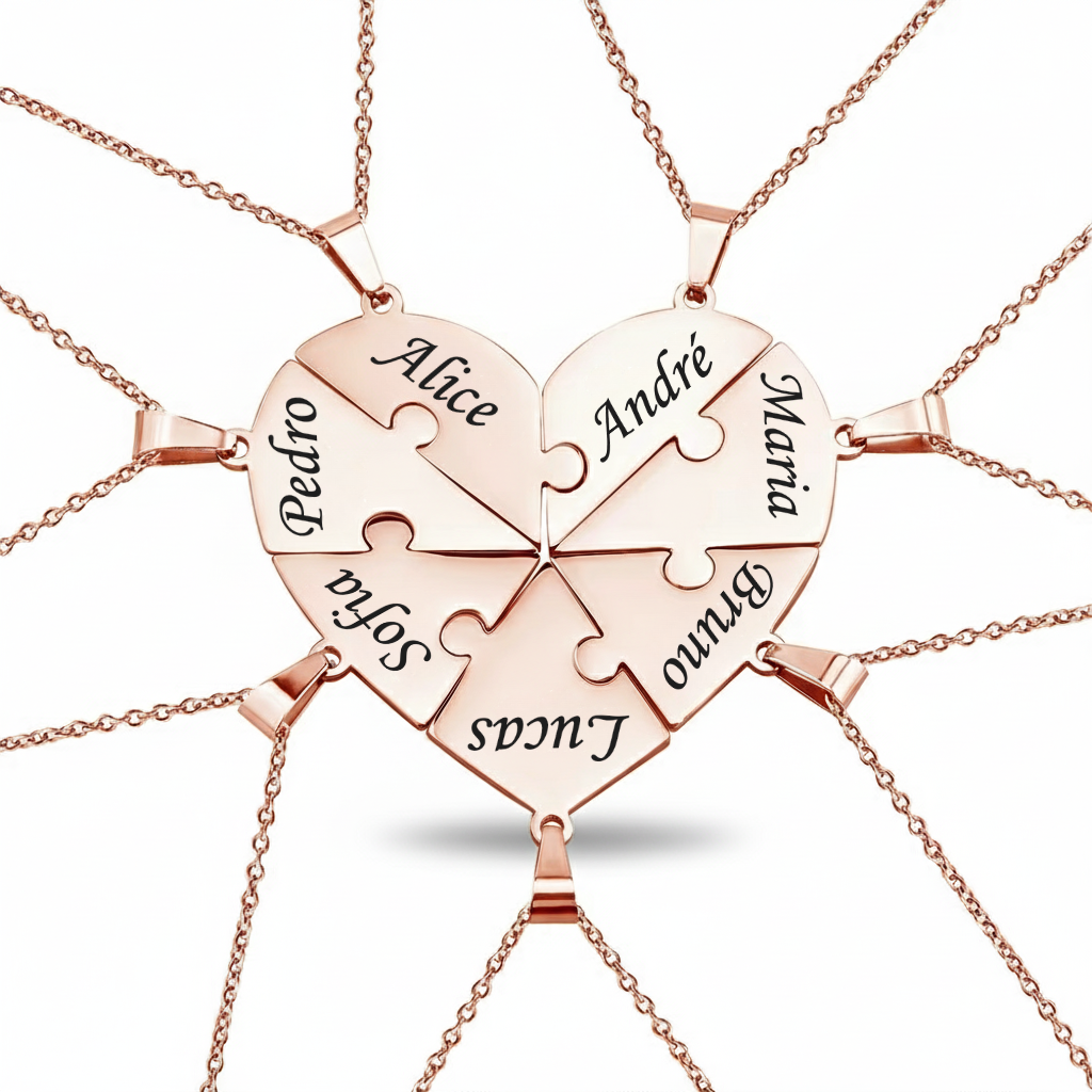 Colar Quebra Cabeça Personalizado - Aço Inox Banhado