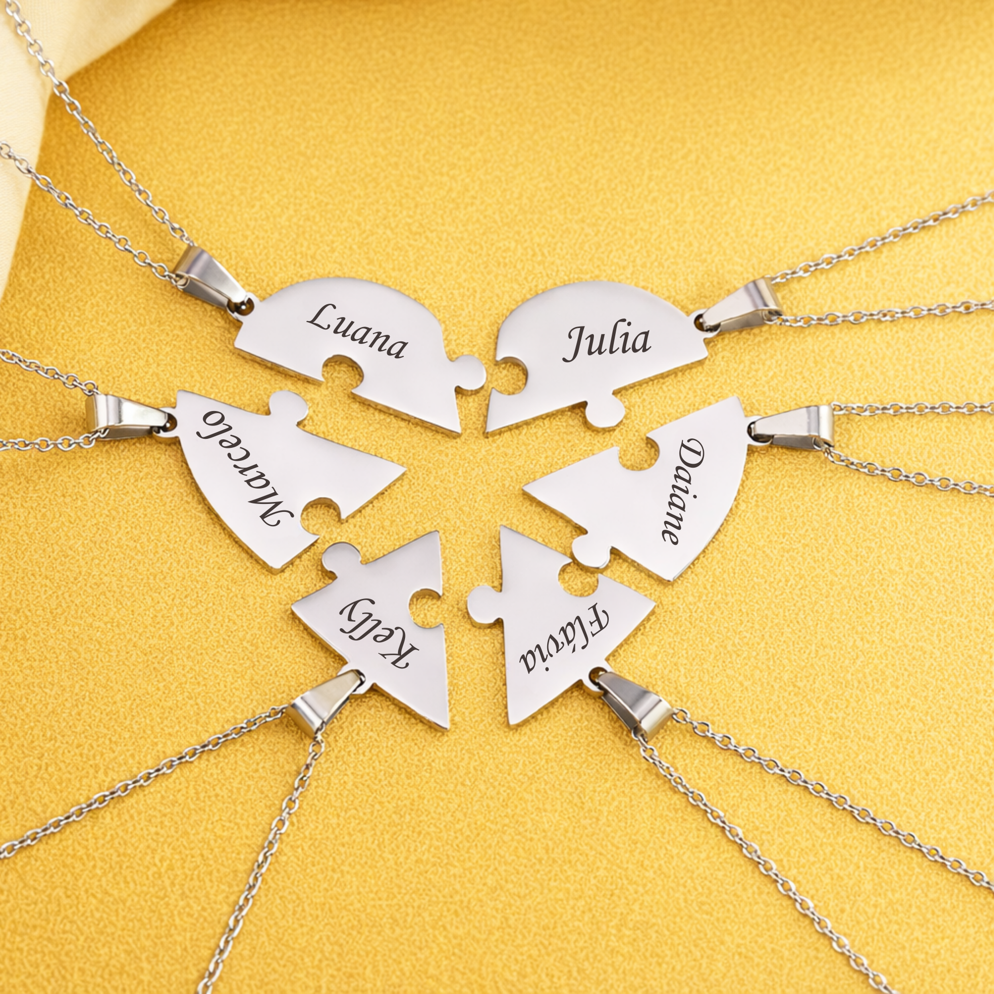 Colar Quebra Cabeça Personalizado - Aço Inox Banhado