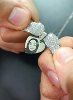 Colar Asas de Anjo Personalizado com Foto - Aço Inox Banhado