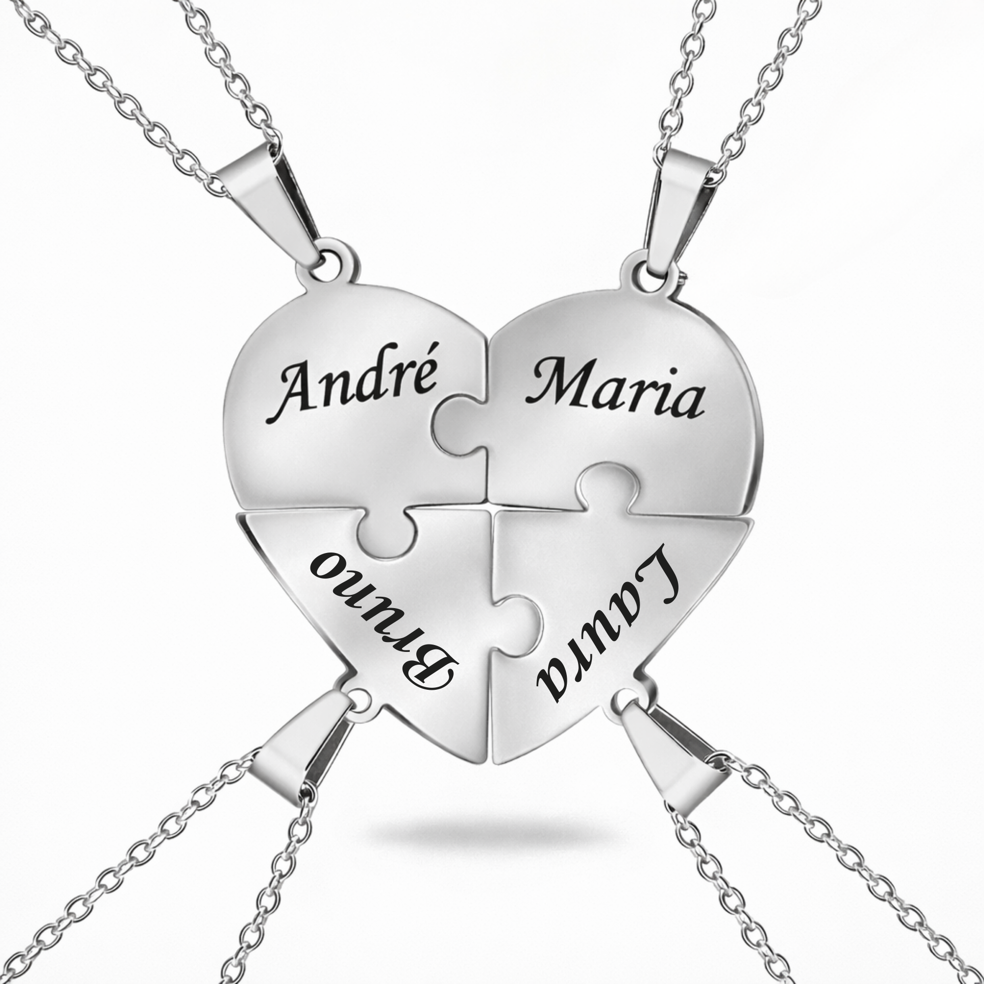 Colar Quebra Cabeça Personalizado - Aço Inox Banhado