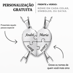 Colar Quebra Cabeça Personalizado - Aço Inox Banhado