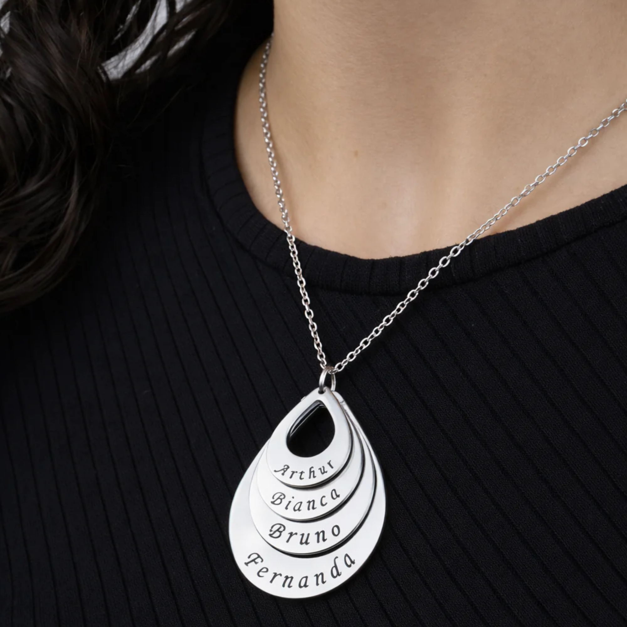 Colar Gota de Amor Personalizado - Aço Inox Banhado