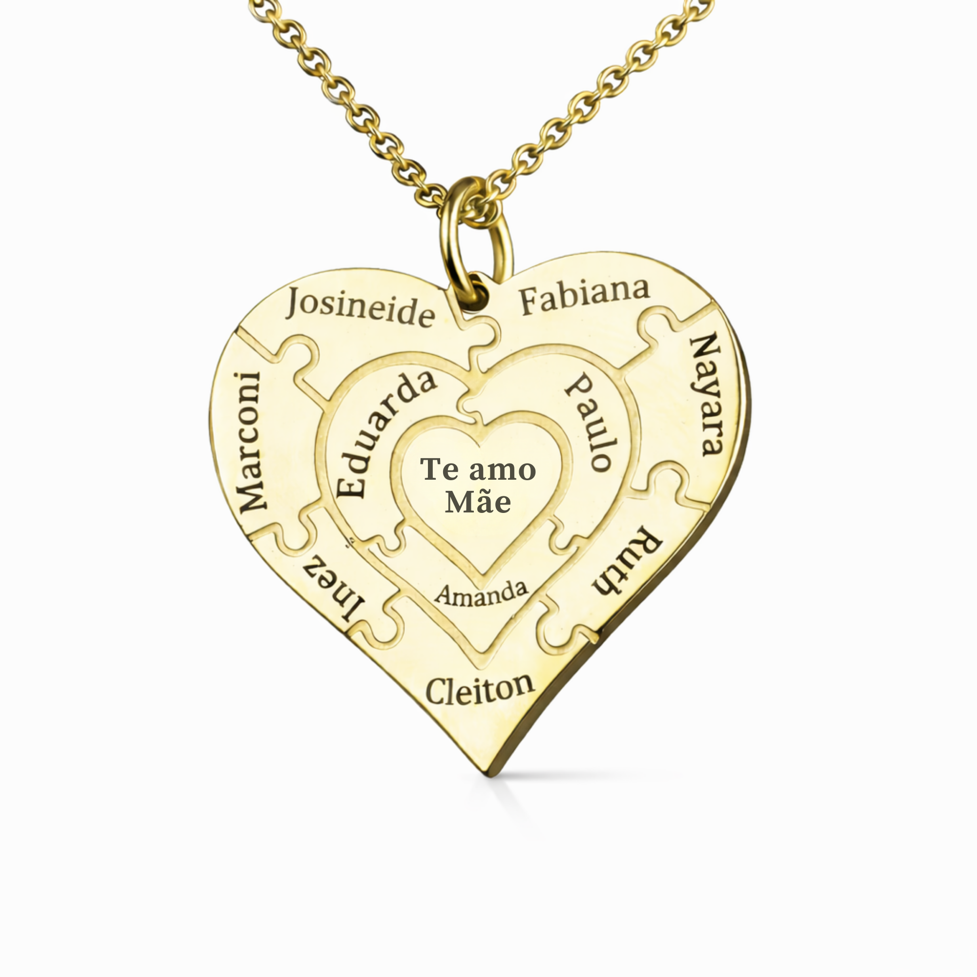 Colar Coração de Mãe Personalizado - Aço Inox Banhado