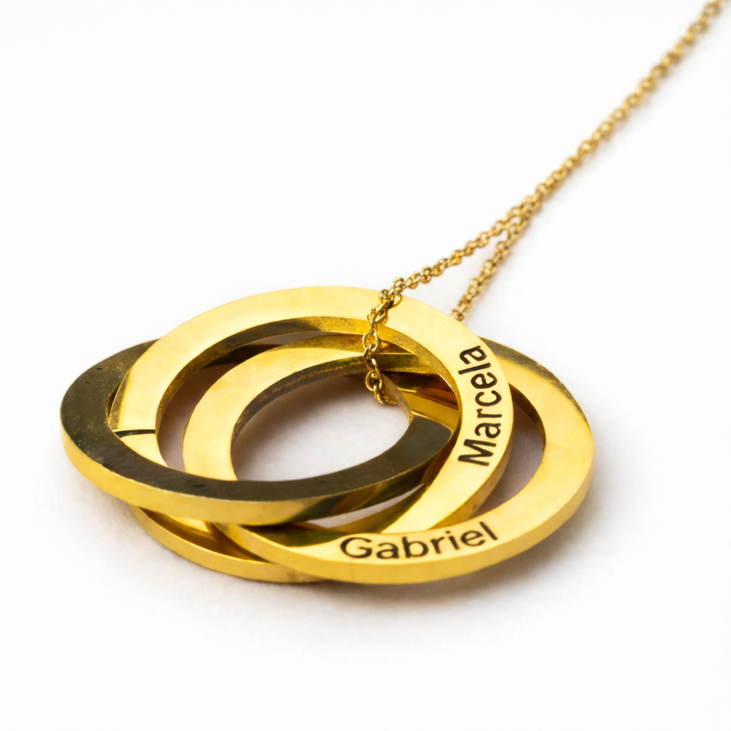 Colar Espiral Personalizado - Aço Inox Banhado