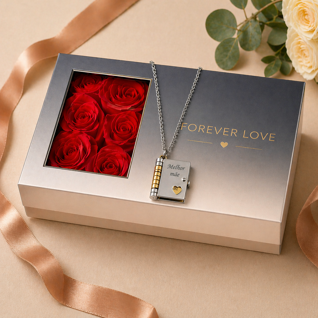 Colar Livro Pingente Melhor Mãe Presente