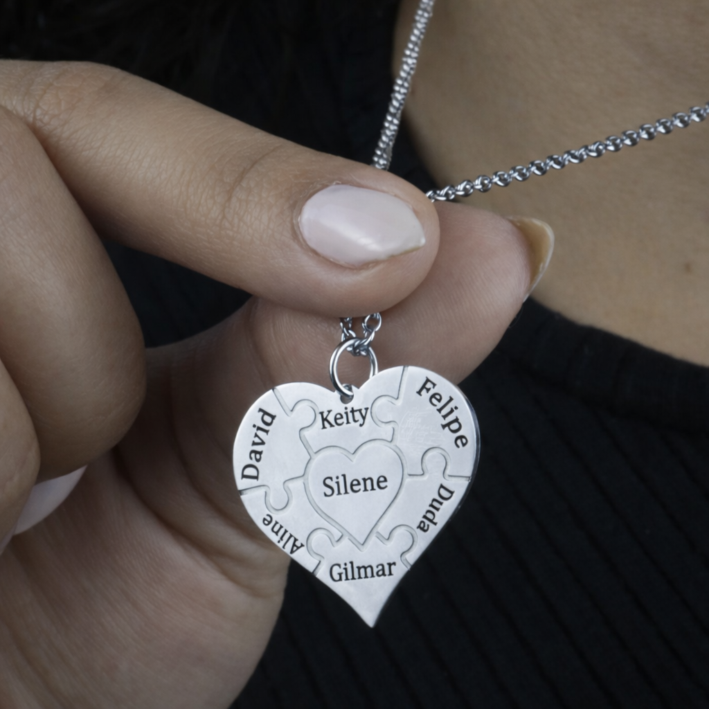 Colar Coração de Mãe Personalizado - Aço Inox Banhado