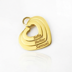 Colar Corações Crescentes Personalizado - Aço Inox Banhado