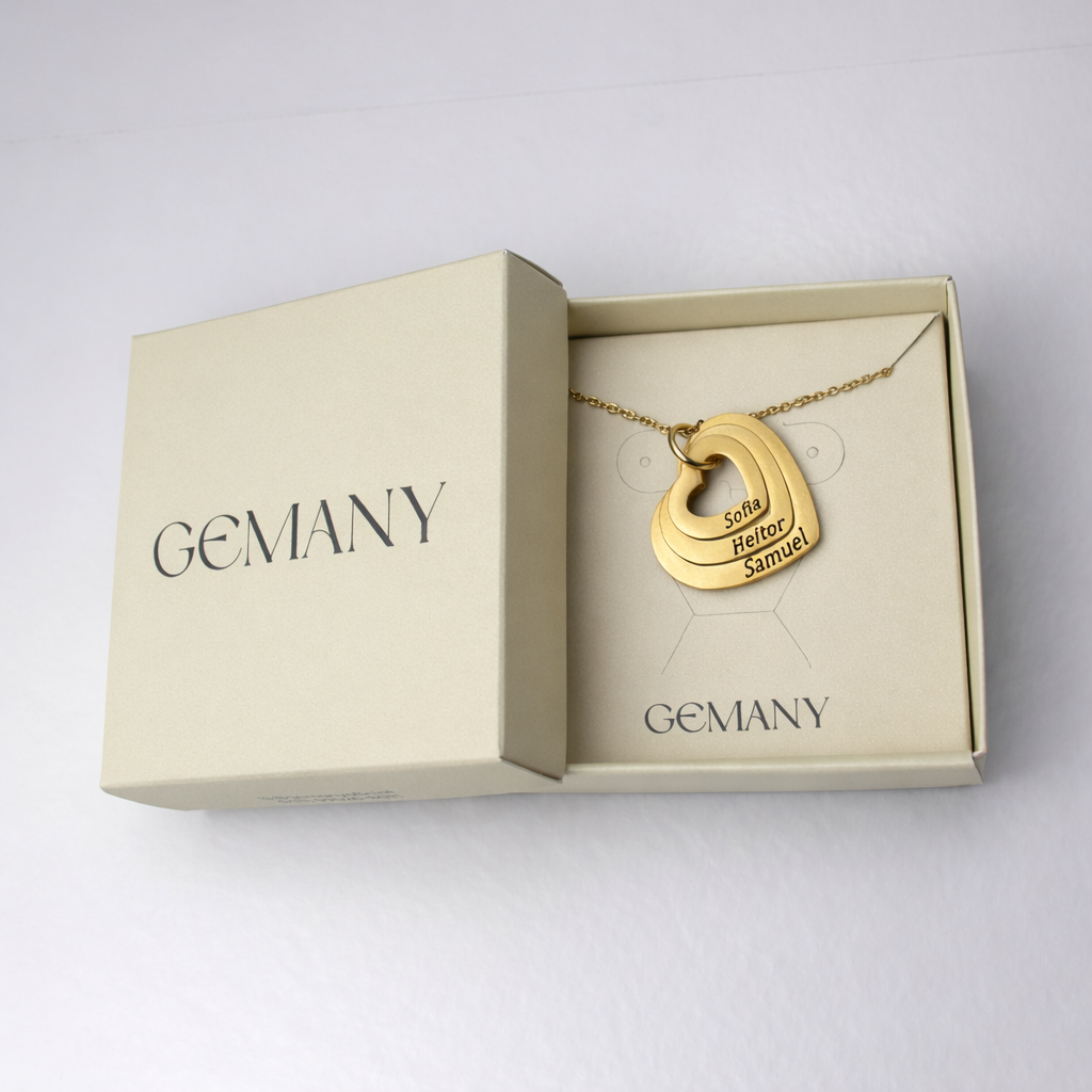 Colar Corações Crescentes Personalizado - Aço Inox Banhado