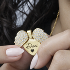 Colar Asas de Anjo Personalizado - Aço Inox Banhado