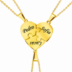 Colar Quebra Cabeça Personalizado - Aço Inox Banhado