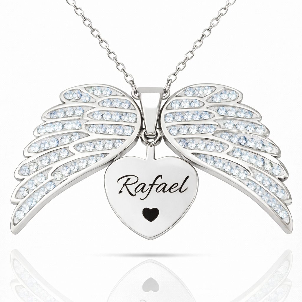 Colar Asas de Anjo Personalizado - Aço Inox Banhado