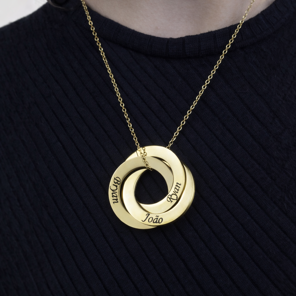 Colar Espiral Personalizado - Aço Inox Banhado