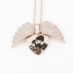 Colar Asas de Anjo Personalizado com Foto - Aço Inox Banhado