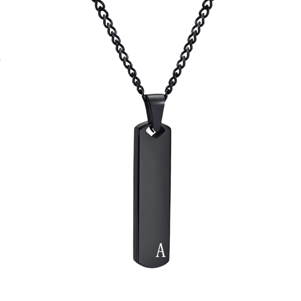 Colar Tag Letra Personalizado - Aço Inox Banhado