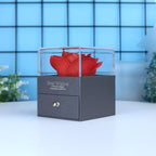 Colar Eu te Amo + Caixinha Com Rosa - Aço Inox Banhado