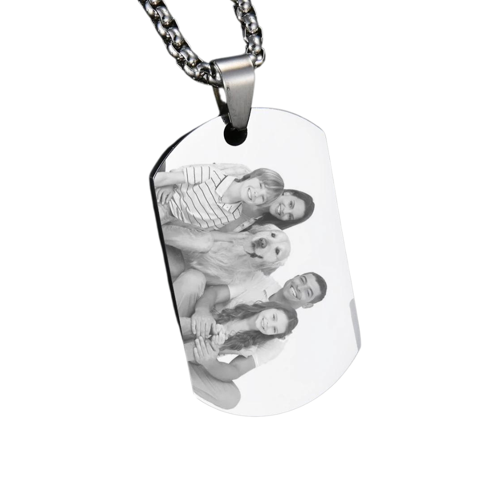 Colar Tag Exército Família Personalizado - Aço Inox Banhado