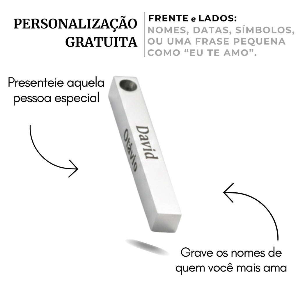 Colar 4d Personalizado - Aço Inox Banhado