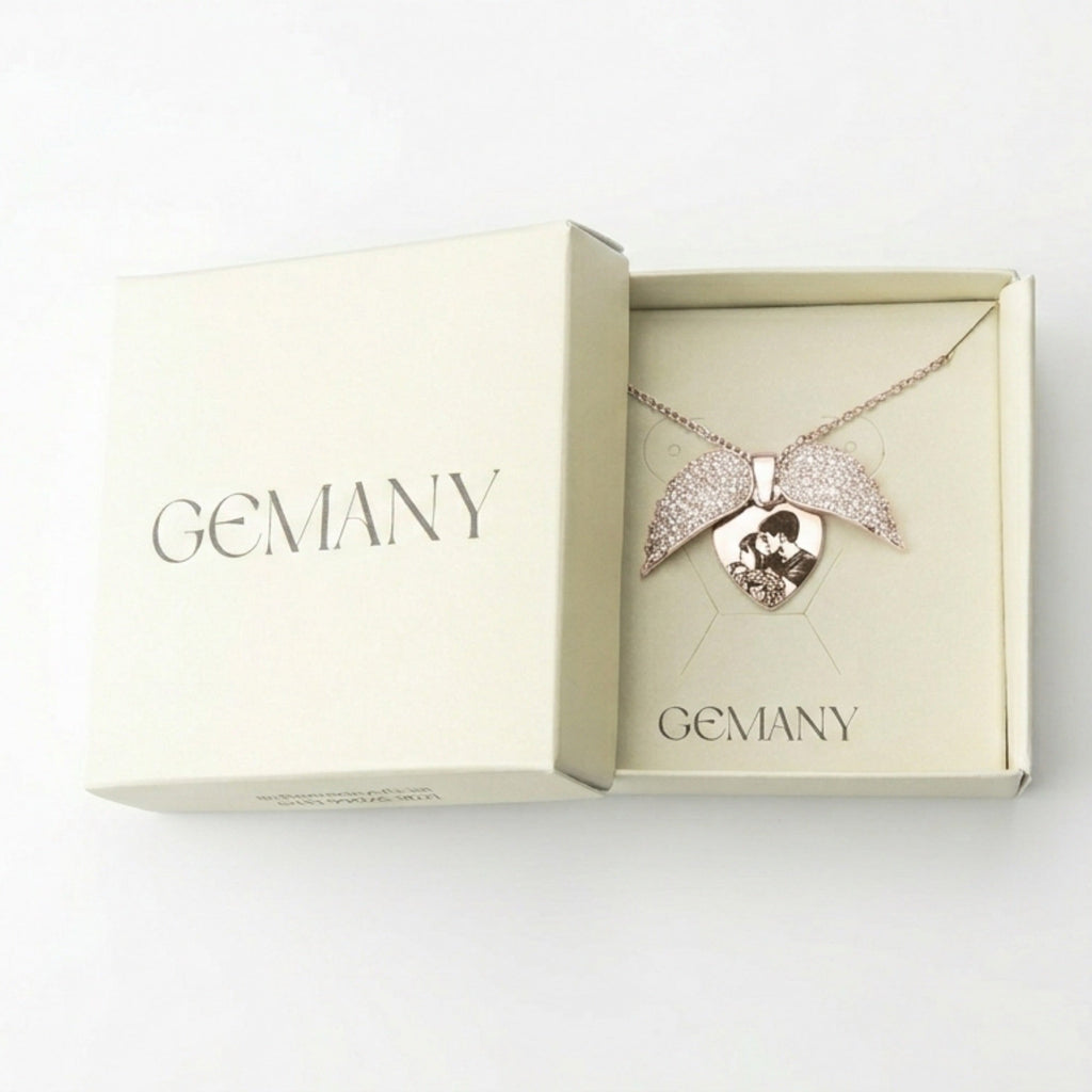 Colar Asas de Anjo Personalizado com Foto - Aço Inox Banhado