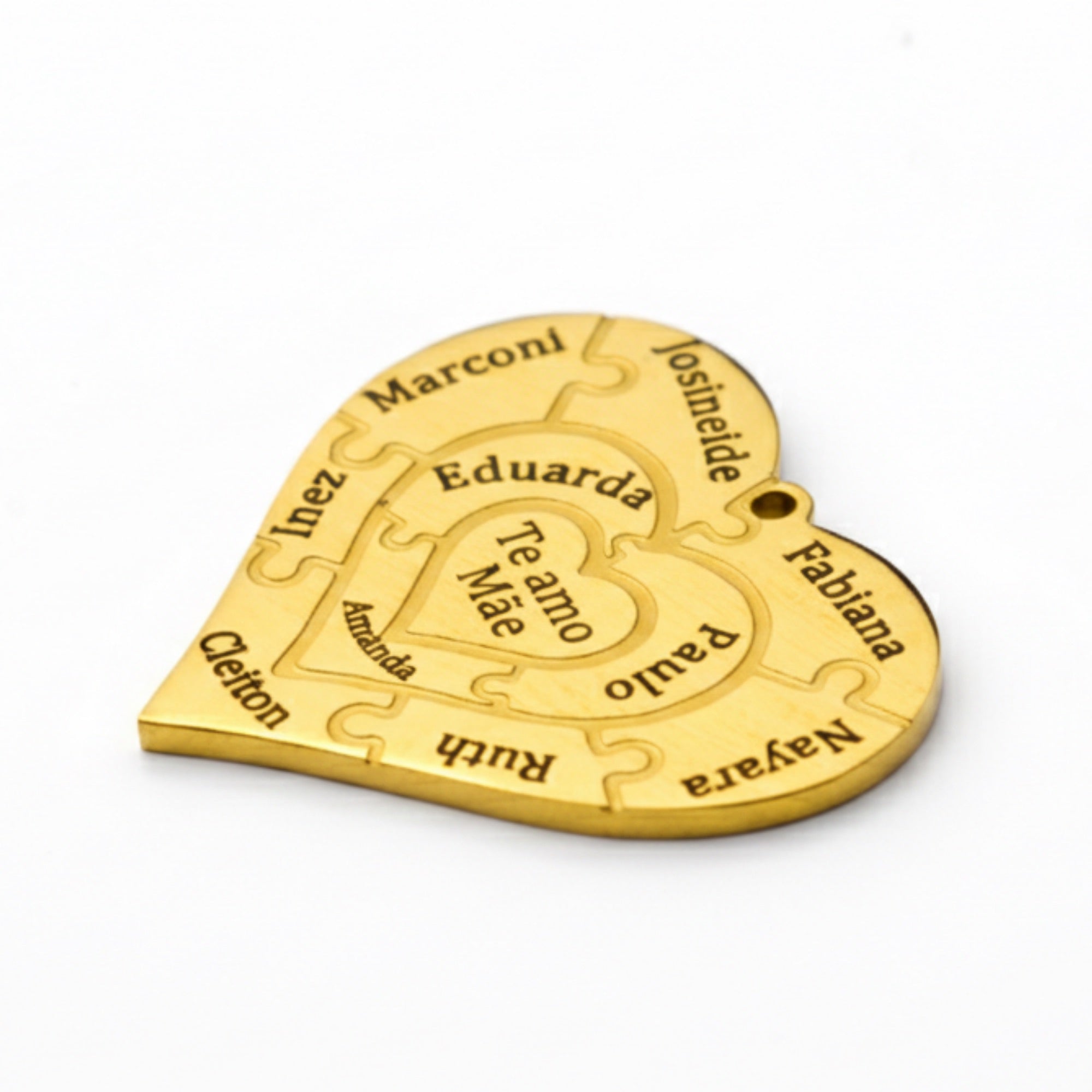 Colar Coração de Mãe Personalizado - Aço Inox Banhado