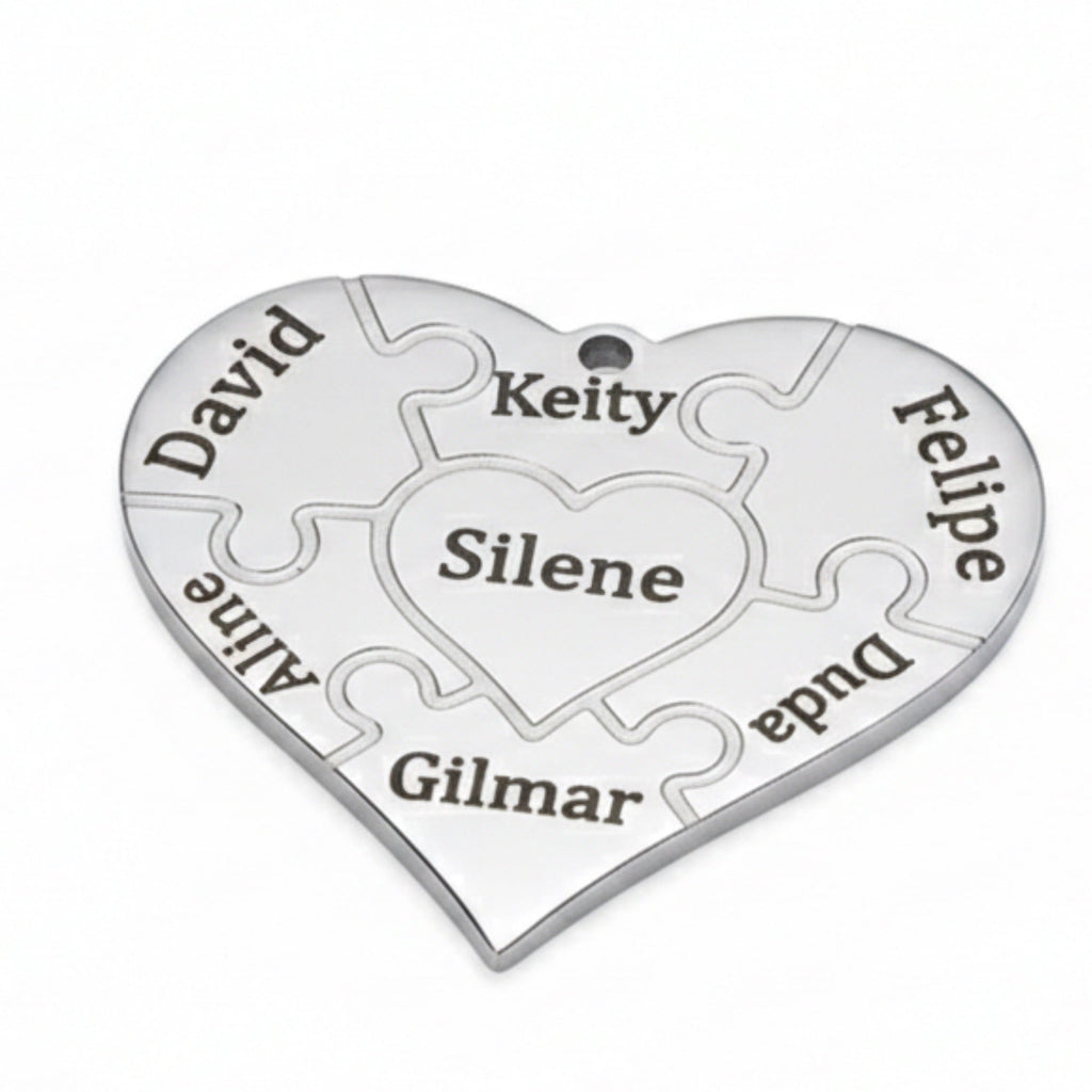 Colar Coração de Mãe Personalizado - Aço Inox Banhado