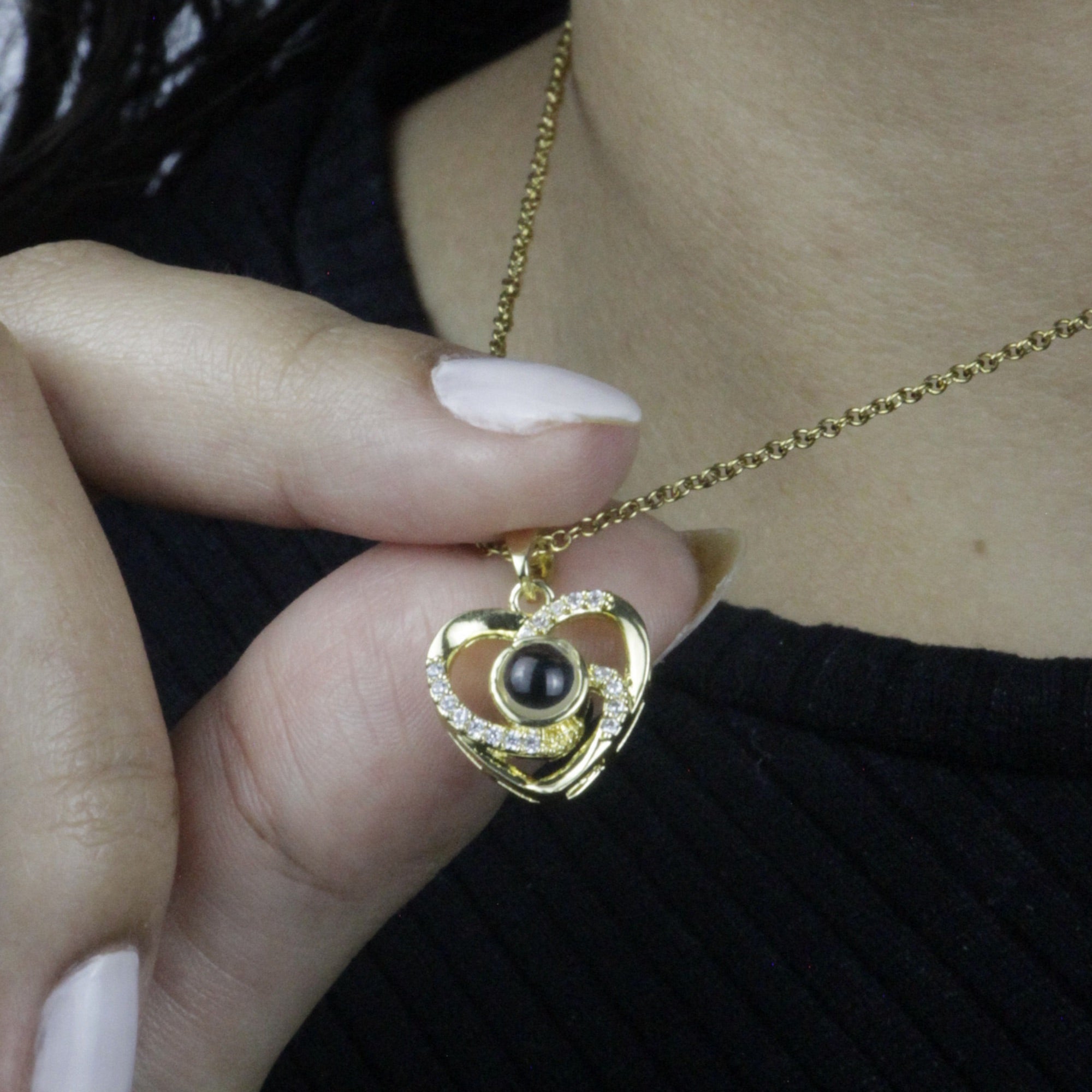 Colar Eu te Amo + Caixinha Com Rosa - Aço Inox Banhado