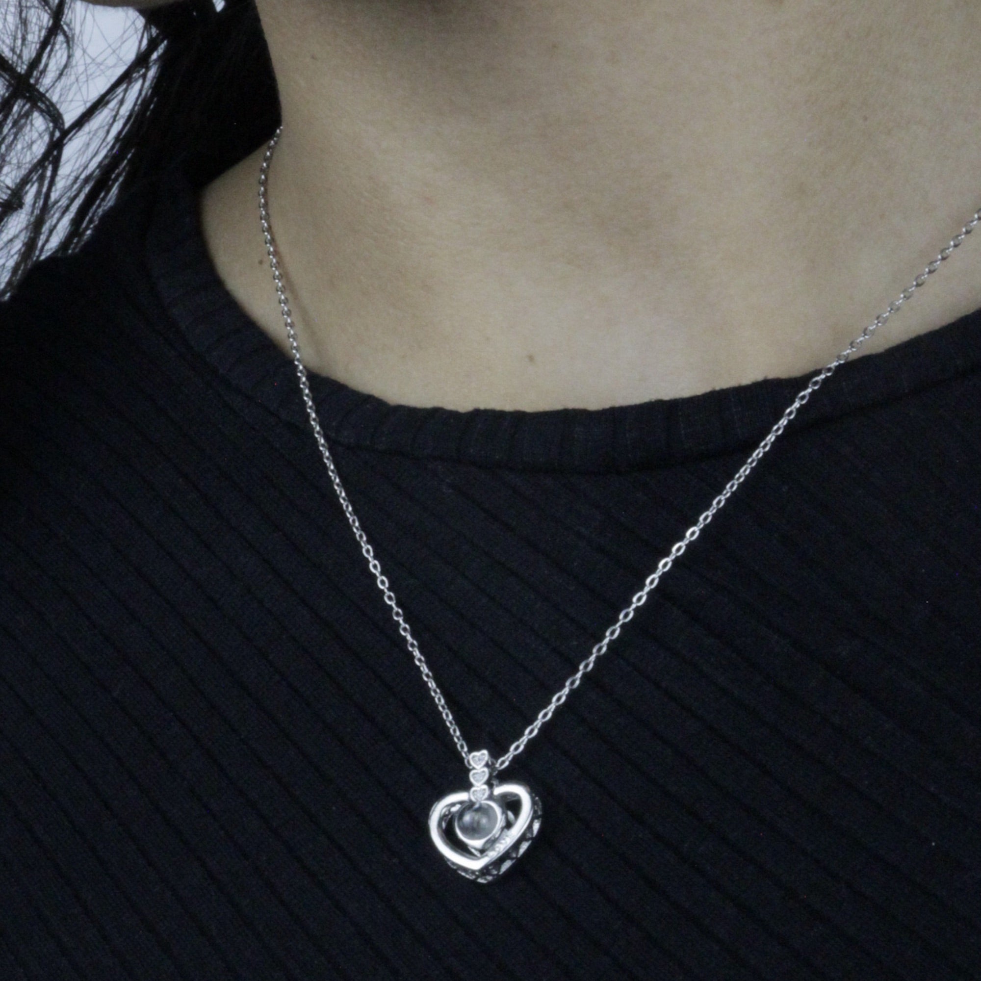 Colar Eu te Amo + Caixinha Com Rosa - Aço Inox Banhado