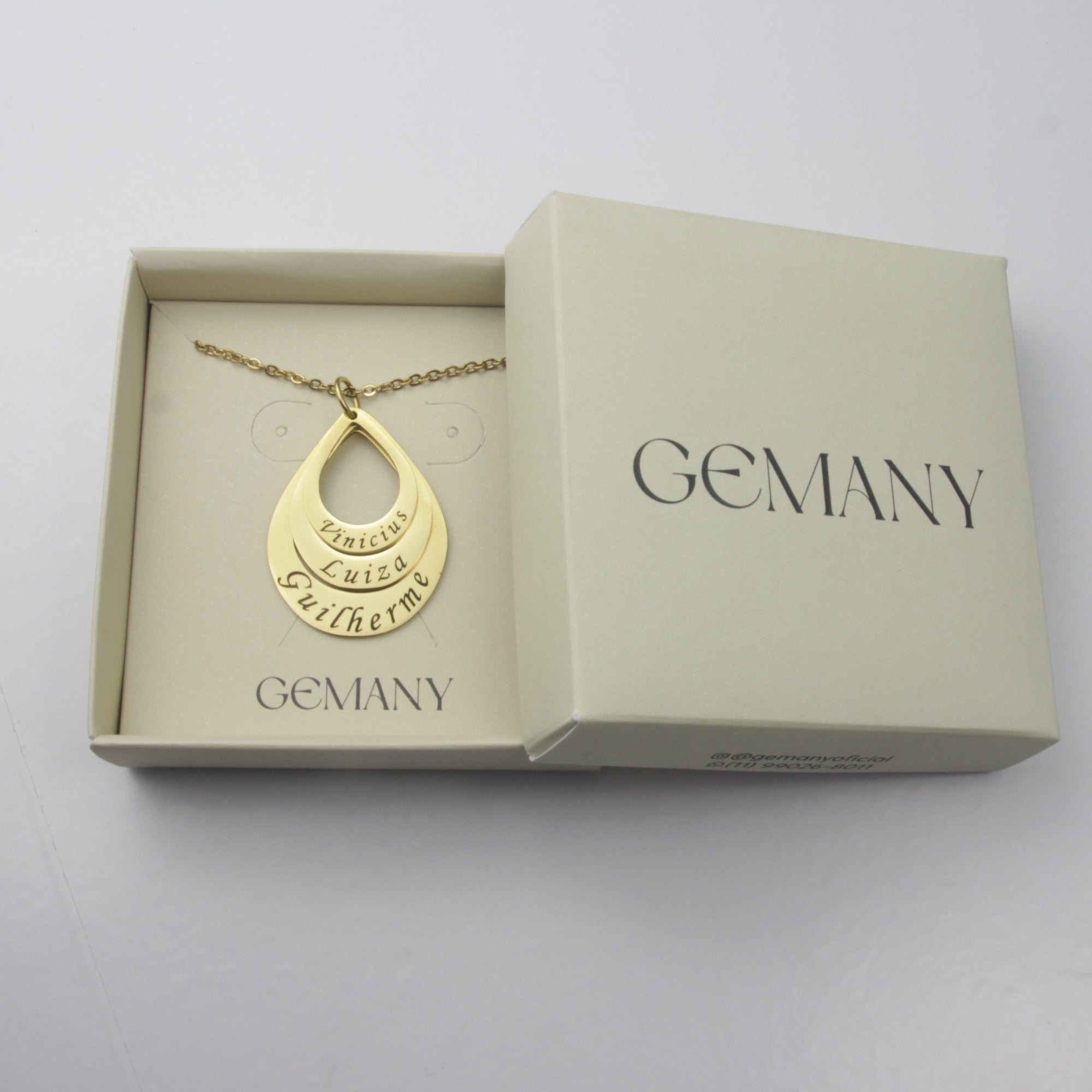 Colar Gota de Amor Personalizado - Aço Inox Banhado