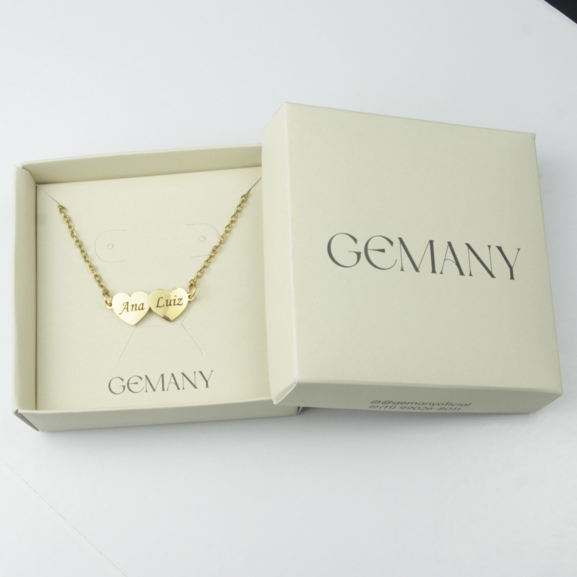 Colar Meus Corações Personalizado Aço Inoxidável Banhado