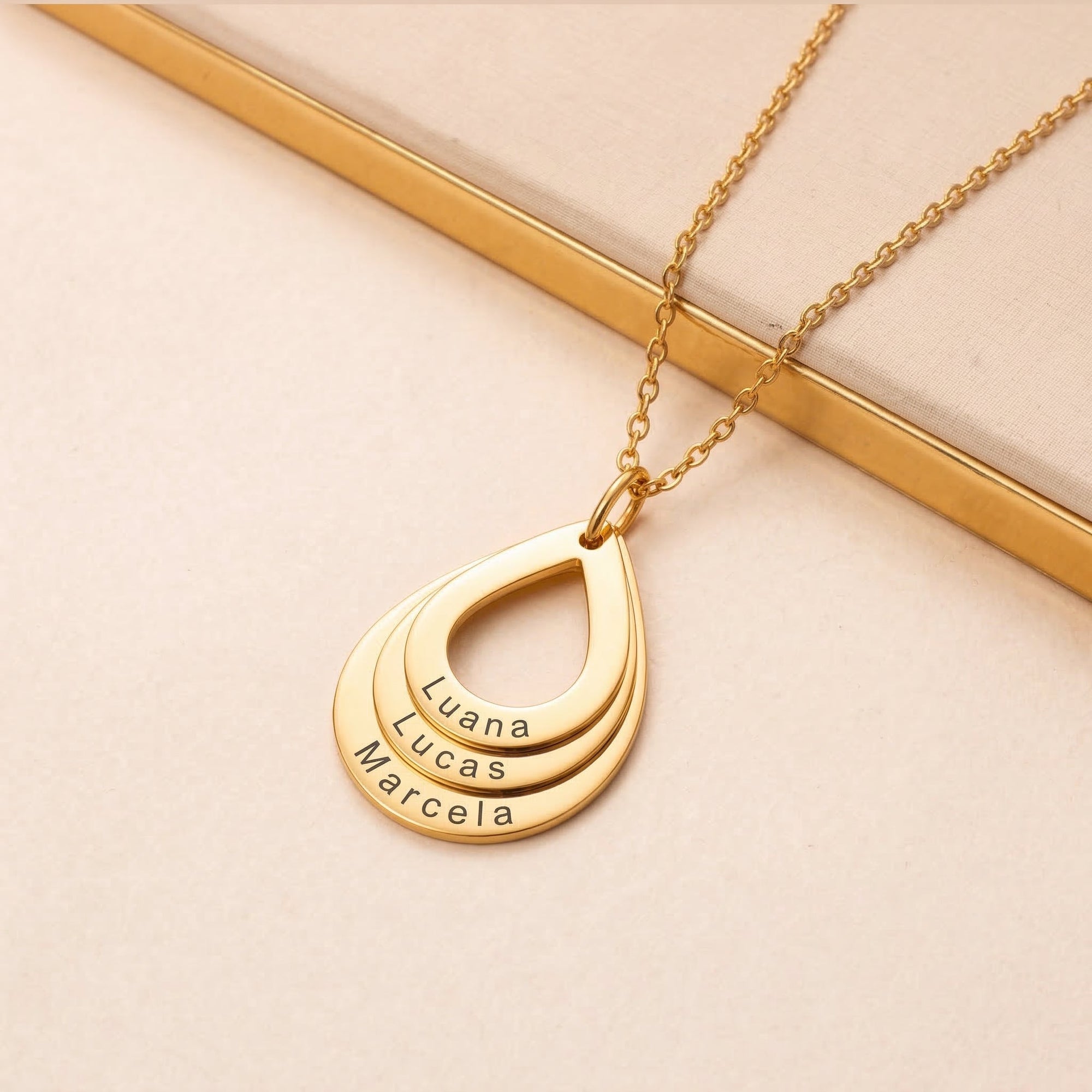 Colar Gota de Amor Personalizado - Aço Inox Banhado