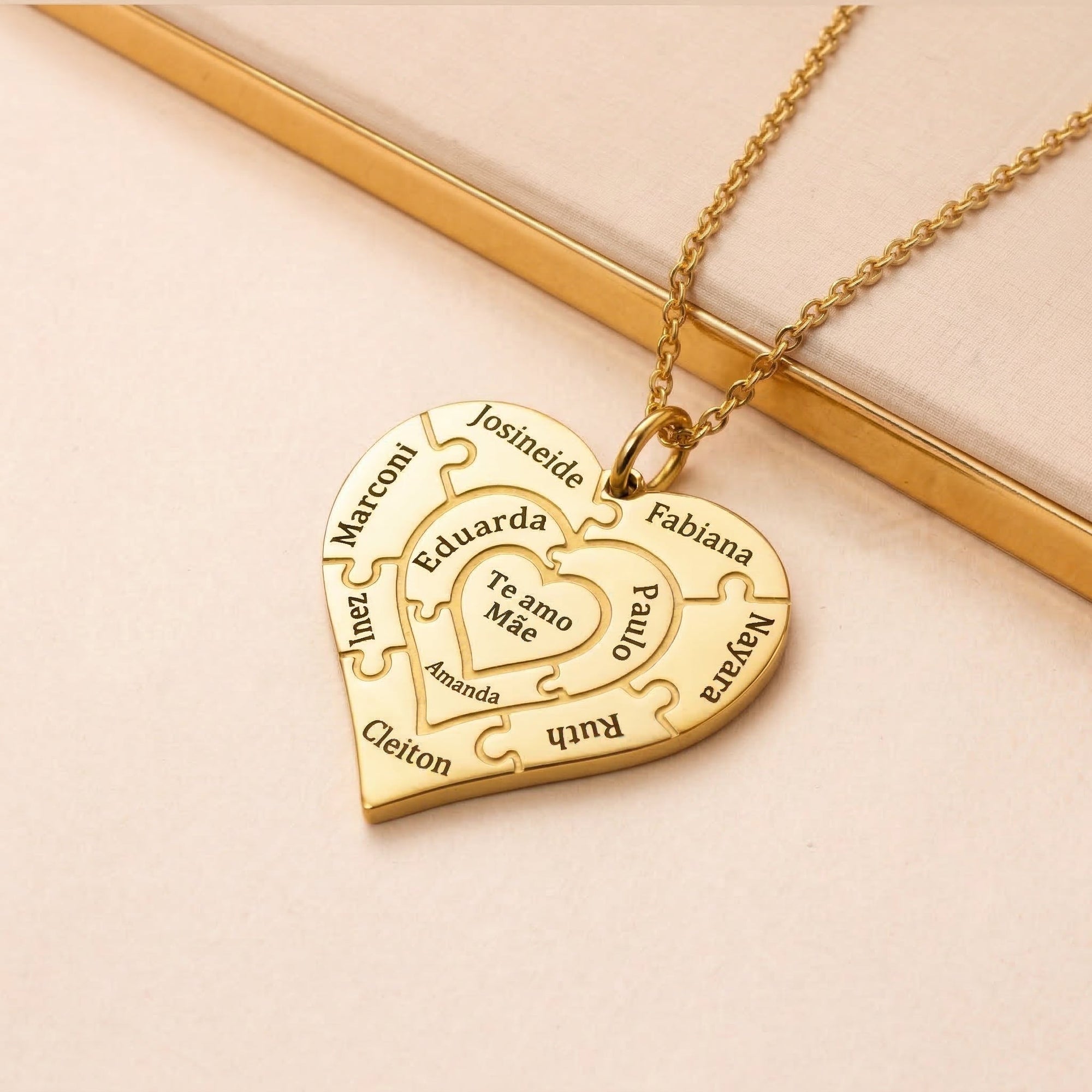 Colar Coração de Mãe Personalizado - Aço Inox Banhado