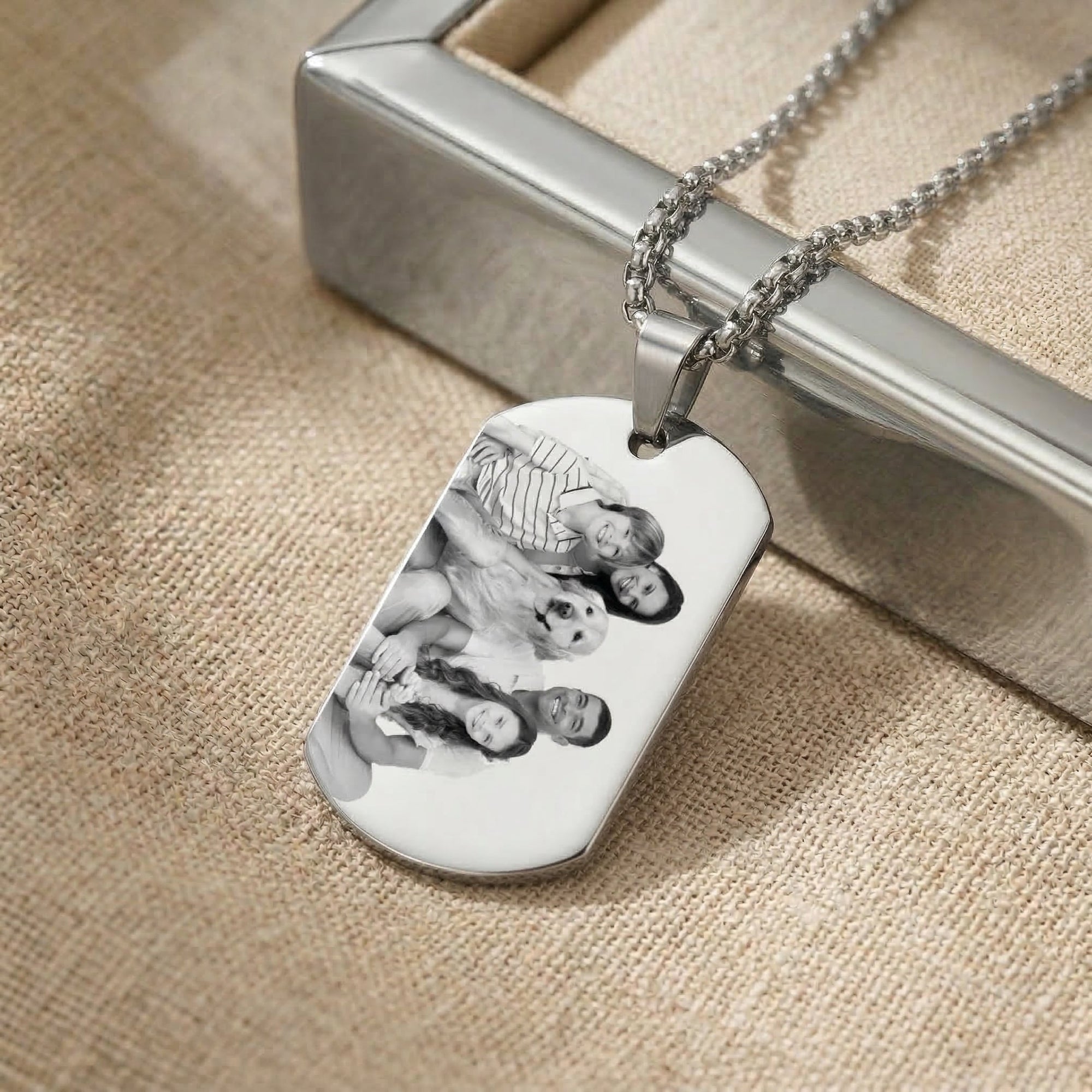 Colar Tag Exército Família Personalizado - Aço Inox Banhado