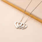 Colar Corações Conectados - Aço Inox Banhado