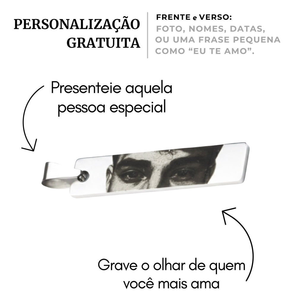 Colar do Olhar Personalizado - Aço Inox Banhado