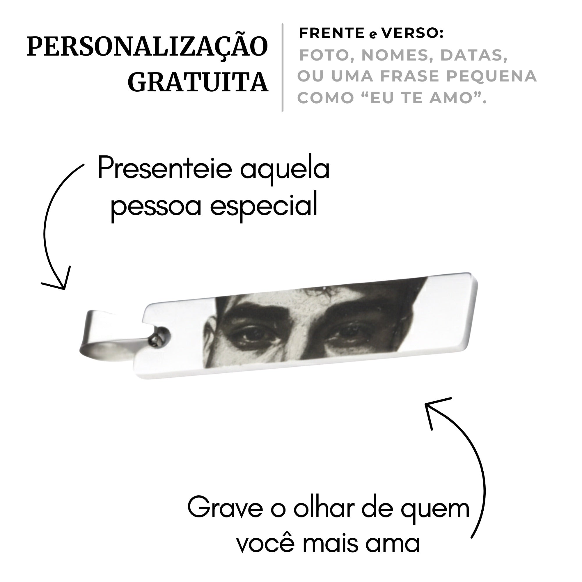 Colar do Olhar Personalizado - Aço Inox Banhado