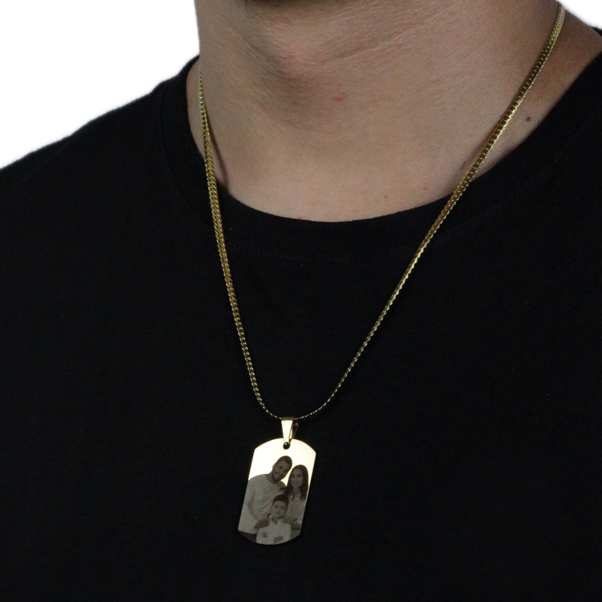 Colar Tag Exército Família Personalizado - Aço Inox Banhado