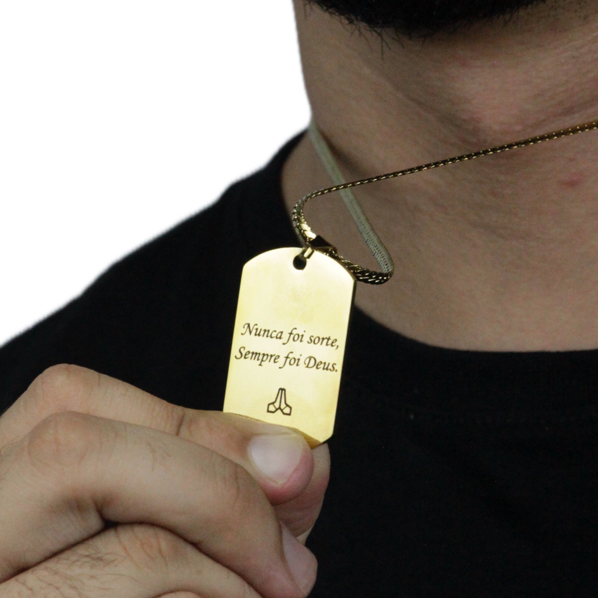 Colar Tag Exército Família Personalizado - Aço Inox Banhado