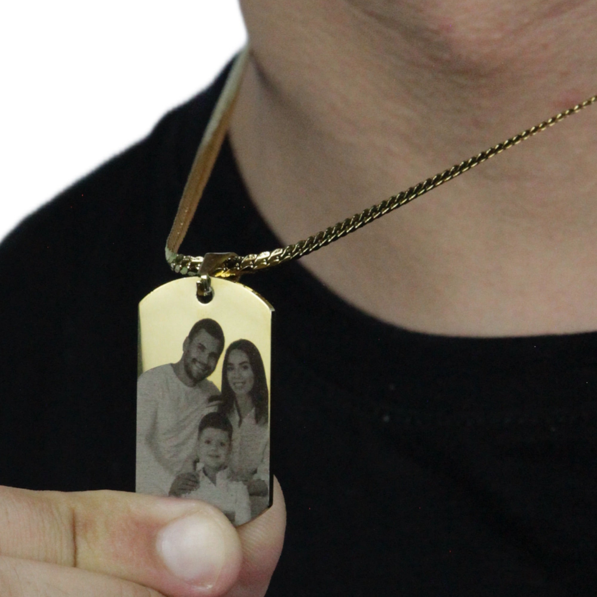 Colar Tag Exército Família Personalizado - Aço Inox Banhado