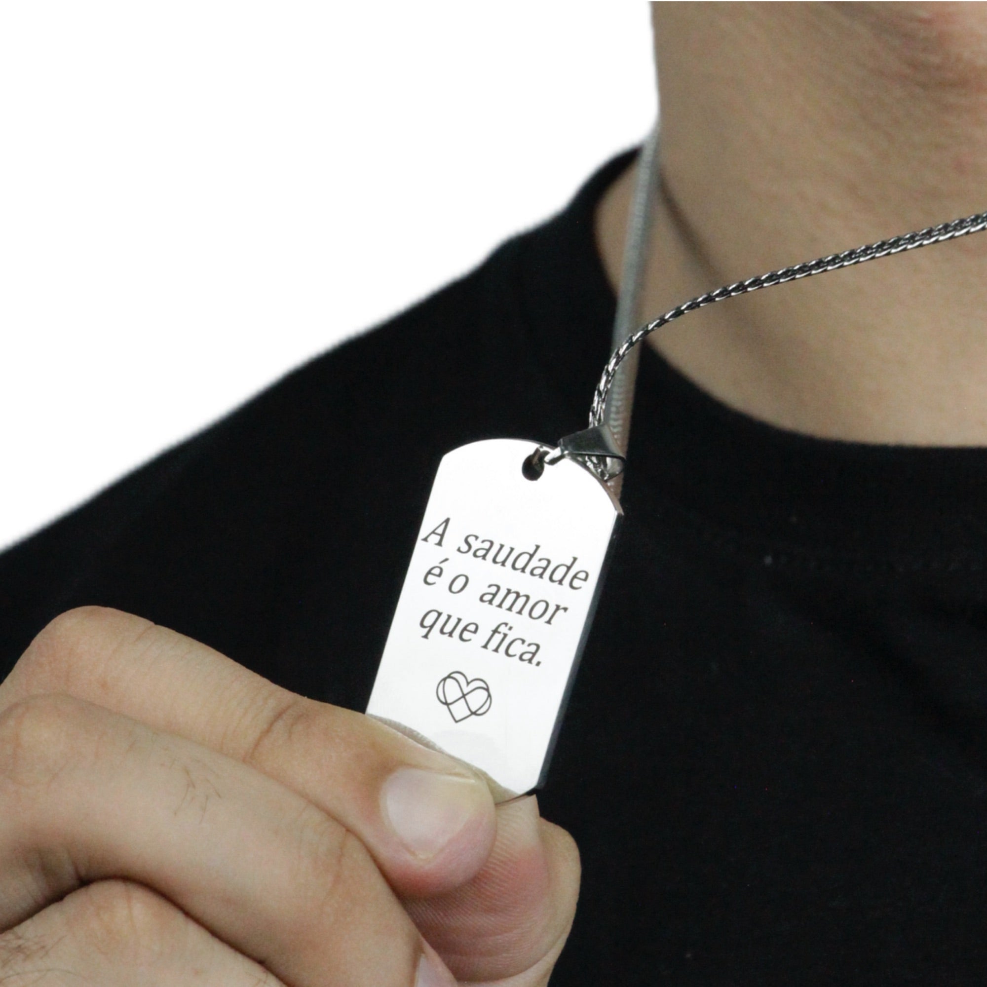 Colar Tag Exército Família Personalizado - Aço Inox Banhado