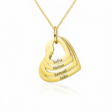 Colar Corações Crescentes Personalizado - Aço Inox Banhado