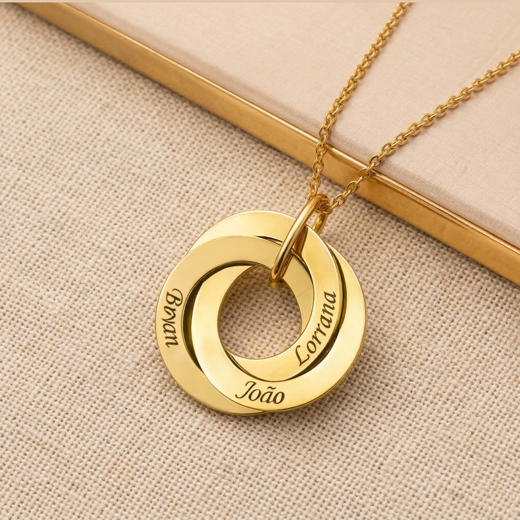 Colar Espiral Personalizado - Aço Inox Banhado