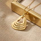 Colar Corações Crescentes Personalizado - Aço Inox Banhado