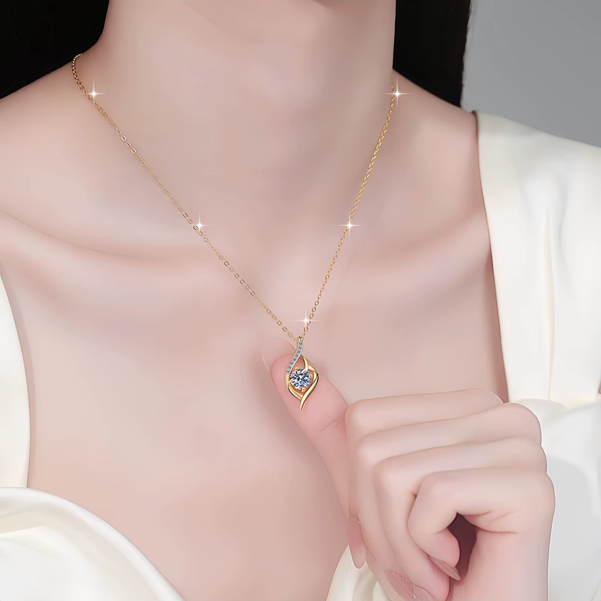 Colar Cristal Aurora - Aço Inox Banhado